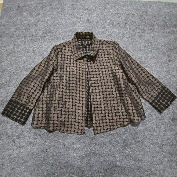 IC ConnieK Open Blazer VTG SzSm Oversized Lightweight Artsy Lagenlook Boho Glam - Picture 1 of 16